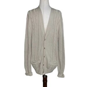 Jantzen ~ Men’s Large ~ Made in USA ~ Vintage ~ Brown Beige ~ Cardigan Sweater